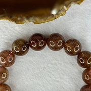 Natural Copper Rutilated Quartz Beads Bracelet 銅髮晶手镯 52.90g 17.5cm 14.mm 15 Beads - Huangs Jadeite and Jewelry Pte Ltd