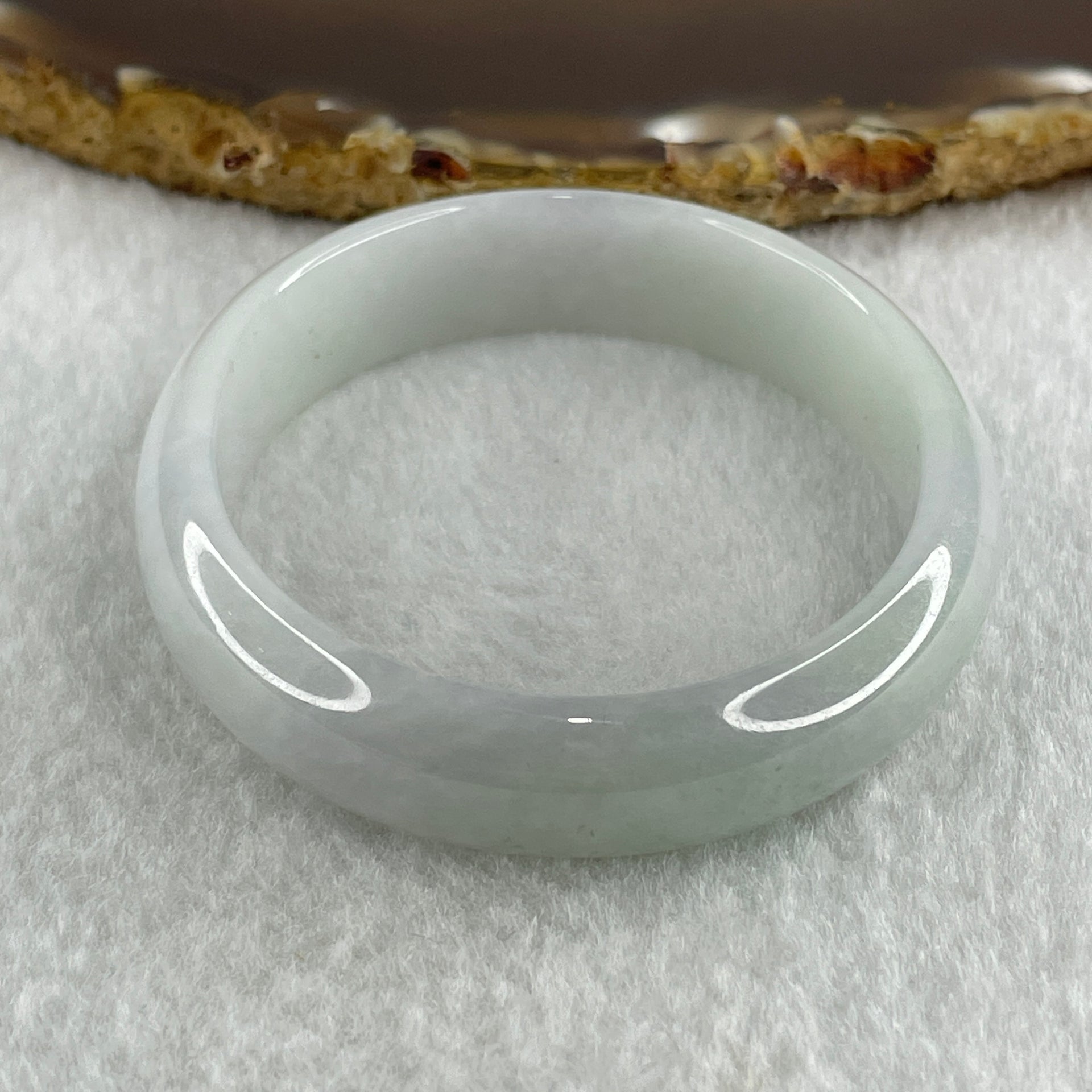 Type A Natural Light Green Light Lavender Jadeite Oval Bangle 30.23g Inner Diameter 52.9mm 12.1 by 5.7mm (Close to Perfect) - Huangs Jadeite and Jewelry Pte Ltd