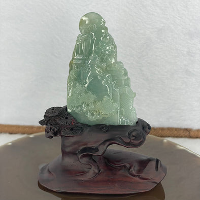 Type A Blueish Green Jadeite Shan Shui Display 62.0g 69.5 by 41.4 by 12.6mm - Huangs Jadeite and Jewelry Pte Ltd
