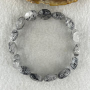 Natural Black Tourmaline Round Beads Bracelet 20.18g 15cm 12.0mm 15Beads - Huangs Jadeite and Jewelry Pte Ltd