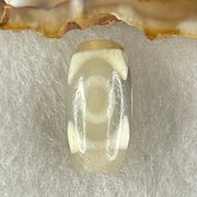 Natural Powerful Tibetan Old Oily Agate 3 Eyes Dzi Bead Heavenly Master (Tian Zhu) 三眼天诛 2.80g 19.5 by 10.0mm - Huangs Jadeite and Jewelry Pte Ltd