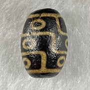 Natural Powerful Tibetan Old Oily Agate 9 Eyes Dzi Bead Heavenly Master (Tian Zhu) 九眼天诛 2.01g 14.2 by 9.9mm - Huangs Jadeite and Jewelry Pte Ltd