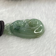 Type A Blueish Green Jadeite Ruyi Pendent 9.01g 31.5 by 17.5 by 7.5mm - Huangs Jadeite and Jewelry Pte Ltd