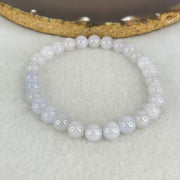 Type A Lavender Jadeite Beads Bracelet 13.74g 15.5cm 6.7mm 28 Beads - Huangs Jadeite and Jewelry Pte Ltd