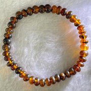 Natural Dark Brownish Yellow Medicine Amber Beads Bracelet 天然抚顺药珀手链 4.30g 15cm 6.5mm 42 Beads - Huangs Jadeite and Jewelry Pte Ltd