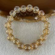 Man Made Clear Yellow Beads Bracelet 23.88g 13.5cm 10.2mm 19Beads - Huangs Jadeite and Jewelry Pte Ltd