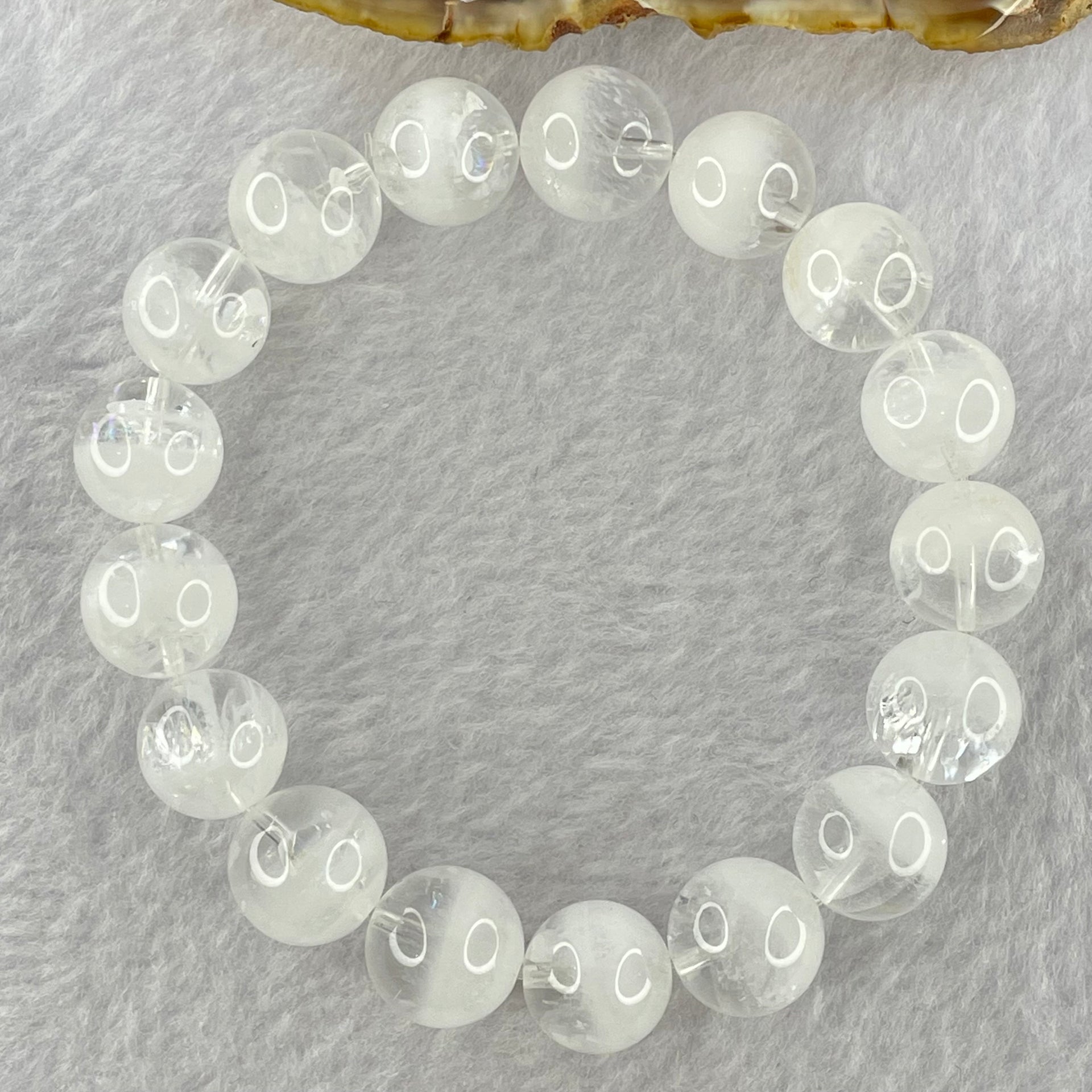 Natural White Phantom Quartz Beads Bracelet 44.82g 12.7mm 17 Beads - Huangs Jadeite and Jewelry Pte Ltd