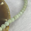 Type A Semi Icy Green with Wuji Grey Piao Hua Beads Necklace 124 Beads 5.4mm 32.41g - Huangs Jadeite and Jewelry Pte Ltd