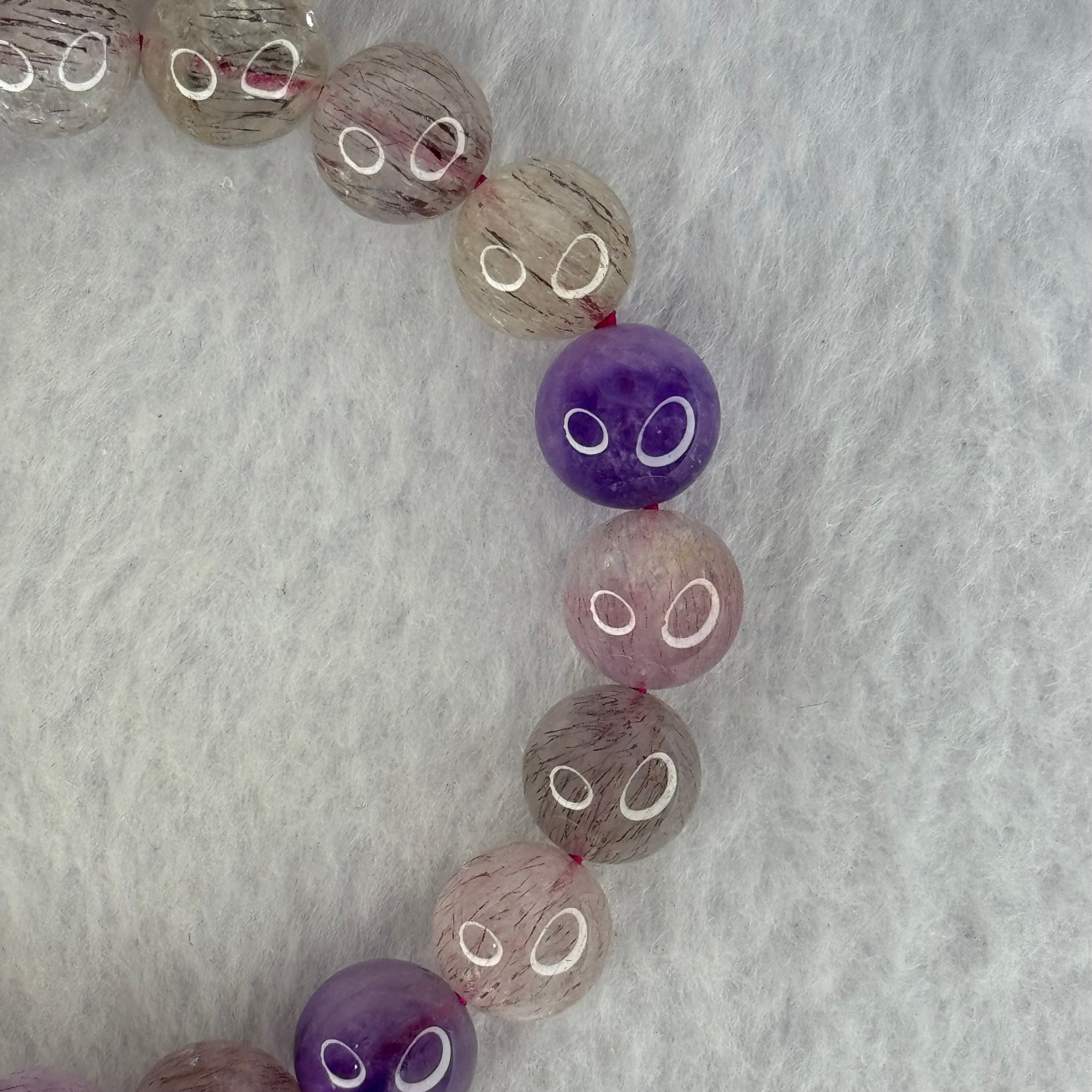 Natural Super 7 Beads Bracelet 32.34g 17.5cm 10.8mm 19 Beads - Huangs Jadeite and Jewelry Pte Ltd