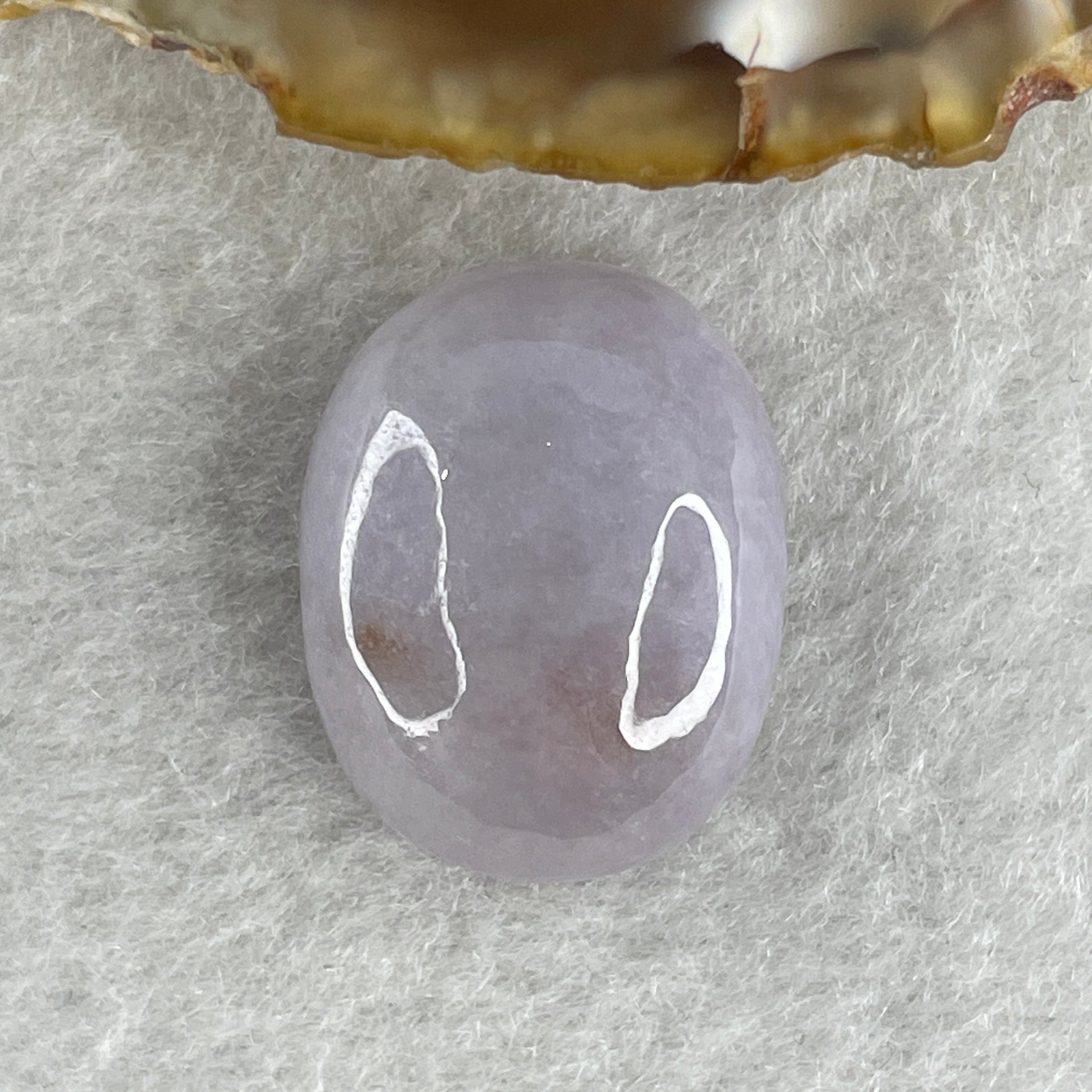 Natural Type A Lavender with Reddish Spot Jadeite Oval Shape Cabochon Stone for Setting 8.24g 21.2 by 16.7 by 10.5mm - Huangs Jadeite and Jewelry Pte Ltd