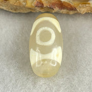 Natural Powerful Tibetan Old Oily Agate 3 Eyes Dzi Bead Heavenly Master (Tian Zhu) 三眼天诛 2.90g 20.1 by 10.1mm - Huangs Jadeite and Jewelry Pte Ltd