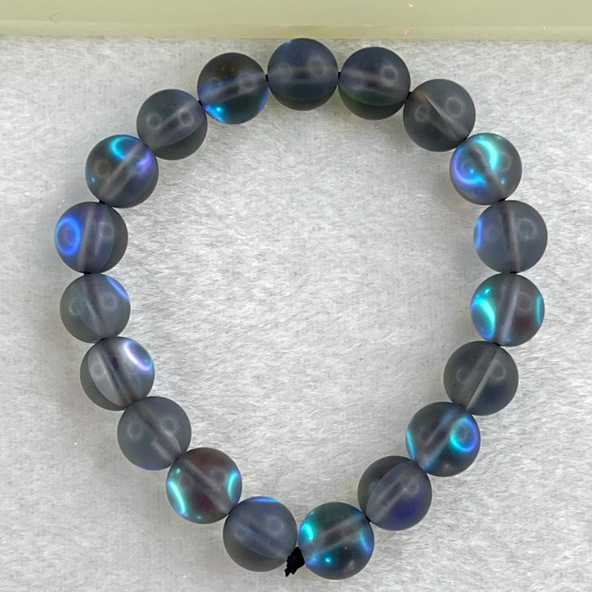Blueish Grey Liuli Beads Bracelet 15.27g 13cm 8.5mm 19 Beads - Huangs Jadeite and Jewelry Pte Ltd