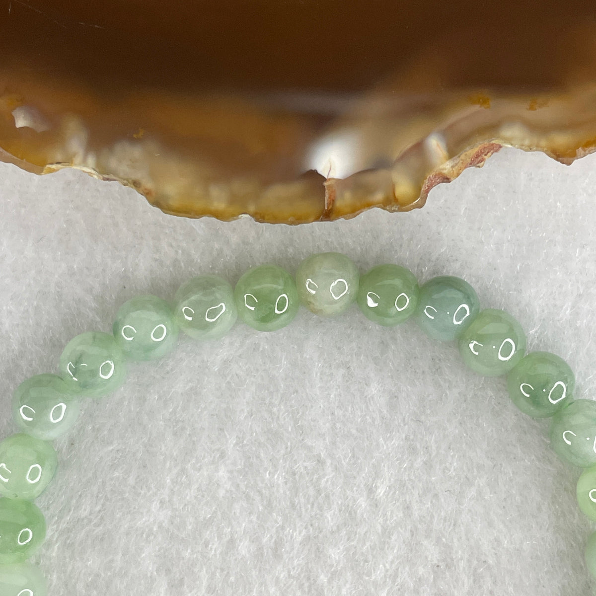 Natural Type A Green Jadeite Beads Bracelet | 15cm with 31 Beads 6.0mm (11.18g | Heart Chakra Balance, Abundance & Protective Harmony Shield)