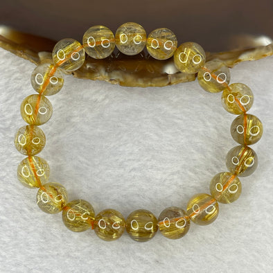 Good Grade Natural Golden Rutilated Quartz 29.37g 17.5 cm 10.2 mm 20 Beads - Huangs Jadeite and Jewelry Pte Ltd