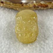 Natural Golden Rutilated Quartz Pixiu Charm 13.79g 33.3 by 17.9 by 14.6mm - Huangs Jadeite and Jewelry Pte Ltd