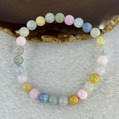 Natural Morganite Beads Bracelet 12.91g 7.1 mm 27 Beads - Huangs Jadeite and Jewelry Pte Ltd