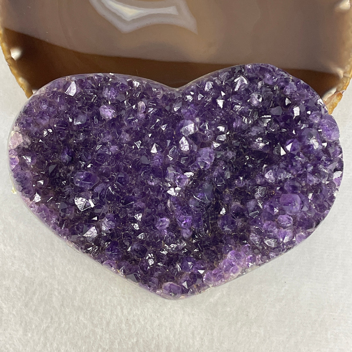 Natural Amethyst Heart Shape Display Specimen | 125.9mm Deep Purple Crystal Cluster (697.2g | 125.9x86.0x46.6mm)