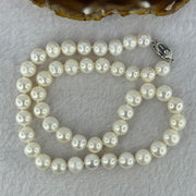 Natural Fresh Water White Pearl Necklace with S925 Sliver Clasps 天然淡水白珍珠项链 48.68g 8.8mm 46 Bead - Huangs Jadeite and Jewelry Pte Ltd
