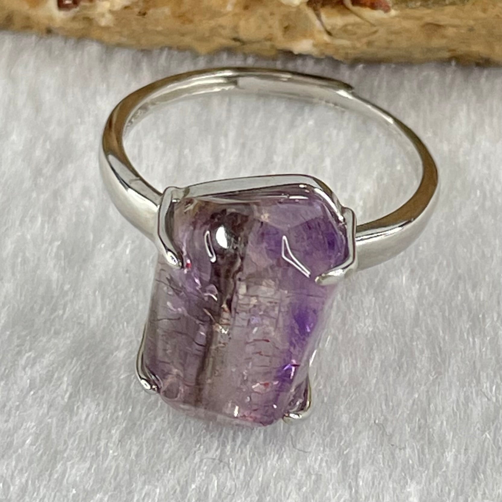 Natural Super 7 in S925 Sliver Ring (Adjustable Size) 3.77g 13.6 by 10.0 by 7.7mm - Huangs Jadeite and Jewelry Pte Ltd