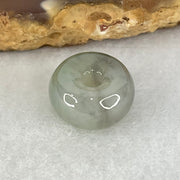 Type A Wuji Grey Jadeite Ping An Kou Donut Charm Pendant 2.15g 12.5 by 6.8mm - Huangs Jadeite and Jewelry Pte Ltd