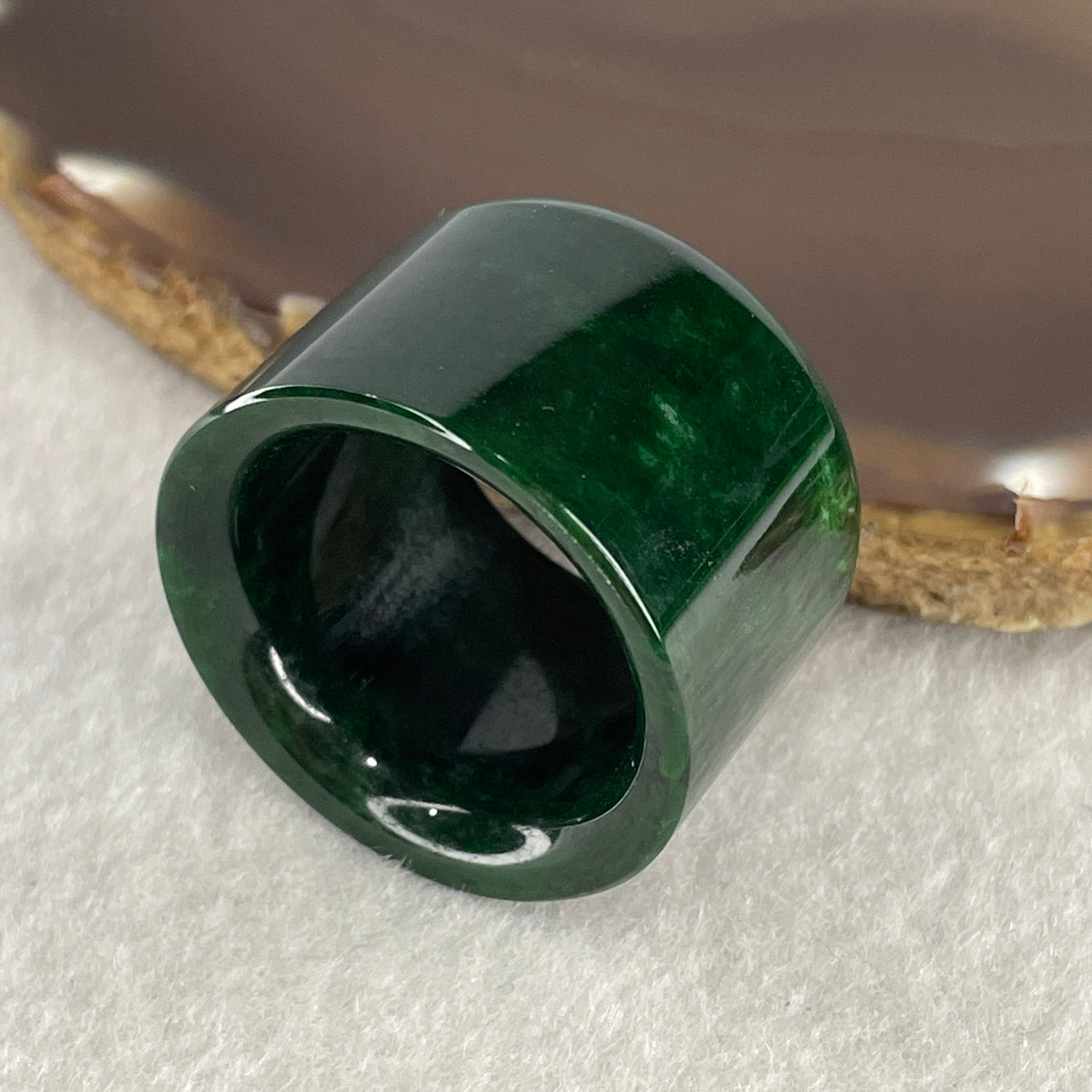 Certified Rare Type A Old Mine Full Spicy Green Jade Jadeite Ring 21.84g US12.75 HK 29 Thickness: 21.1 by 2.1mm Inner Diameter 22.1mm - Huangs Jadeite and Jewelry Pte Ltd