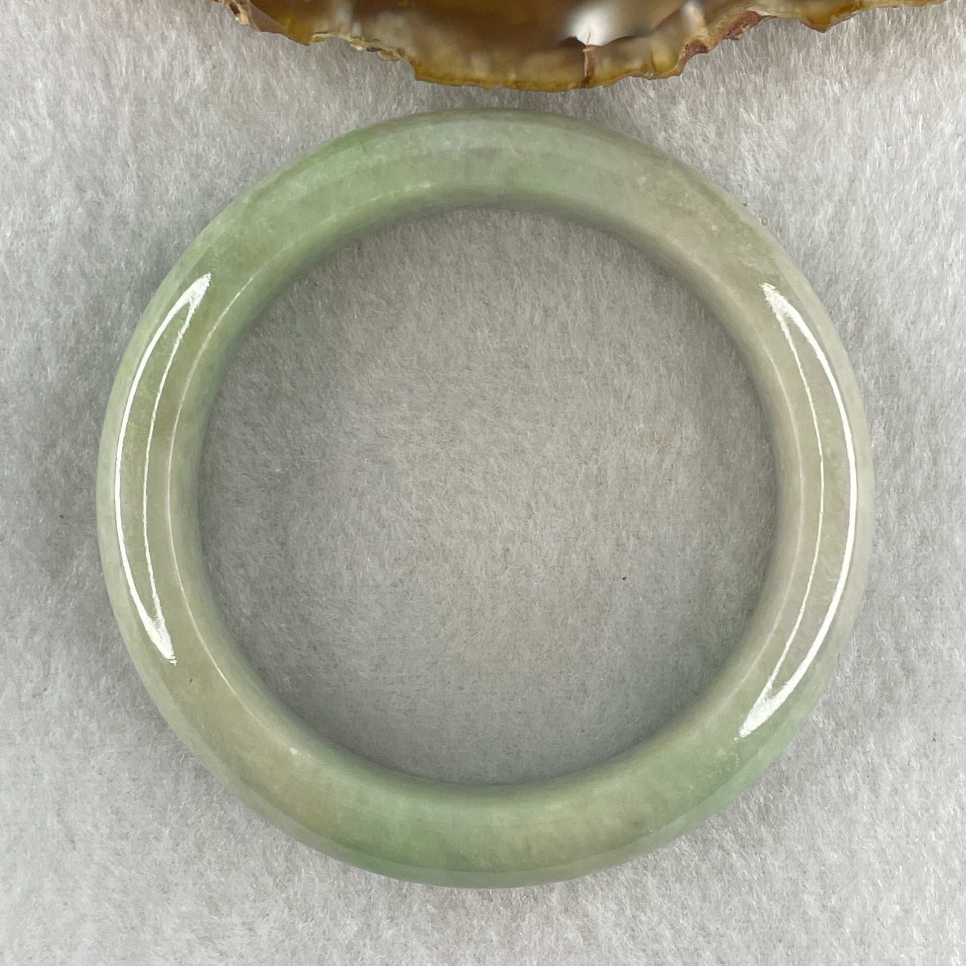 Natural Type A Light Green Jadeite Bangle 60.68g Inner Diameter 52.8mm 14.1 by 9.3mm (Very Very Slight Internal Lines) - Huangs Jadeite and Jewelry Pte Ltd