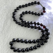 Natural Black Red Gold King Amber Beads Necklace 天然黑金翁王琥珀手链 24.02g 54cm 8.1 by 9.8mm 63 Beads - Huangs Jadeite and Jewelry Pte Ltd