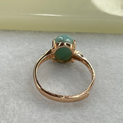 Natural Larimar in S925 Silver Rose Gold Color Ring (Adjustable Size) 2.43g 10.1 by 8.2 by 5.5mm - Huangs Jadeite and Jewelry Pte Ltd