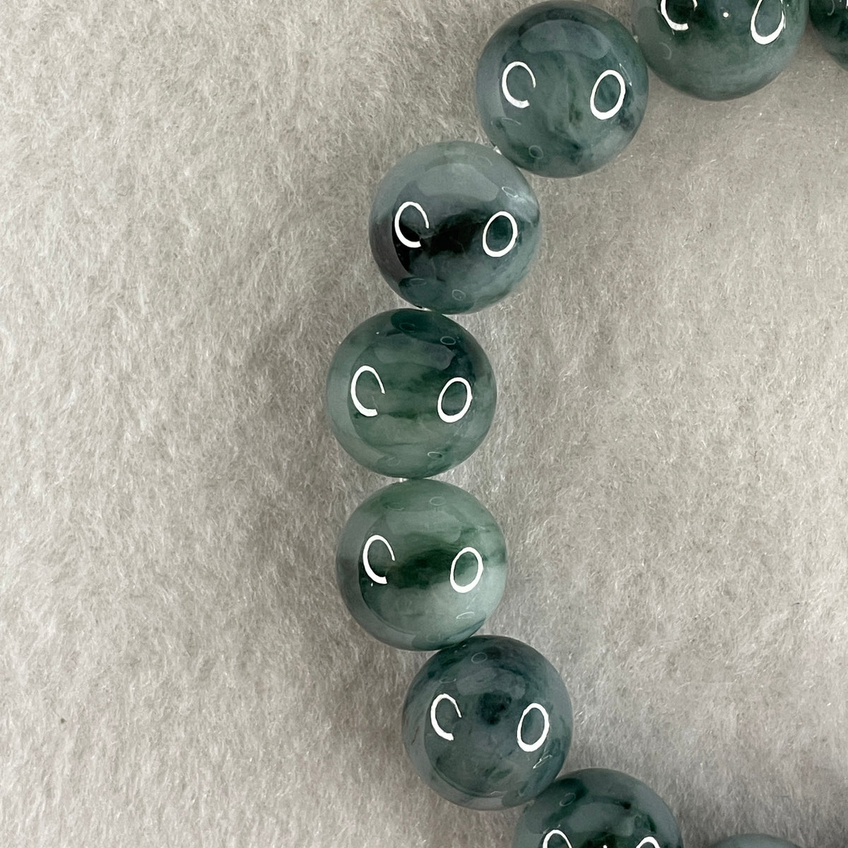 Certified Natural Type A Lavender with Old Mine Green Piao Hua Jadeite Beads Bracelet | 17cm (66.69g | 16 Beads 13.4mm | Crown, Heart & Third Eye Chakra Harmony, Regal Prosperity & Peace Shield) - Huangs Jadeite and Jewelry Pte Ltd