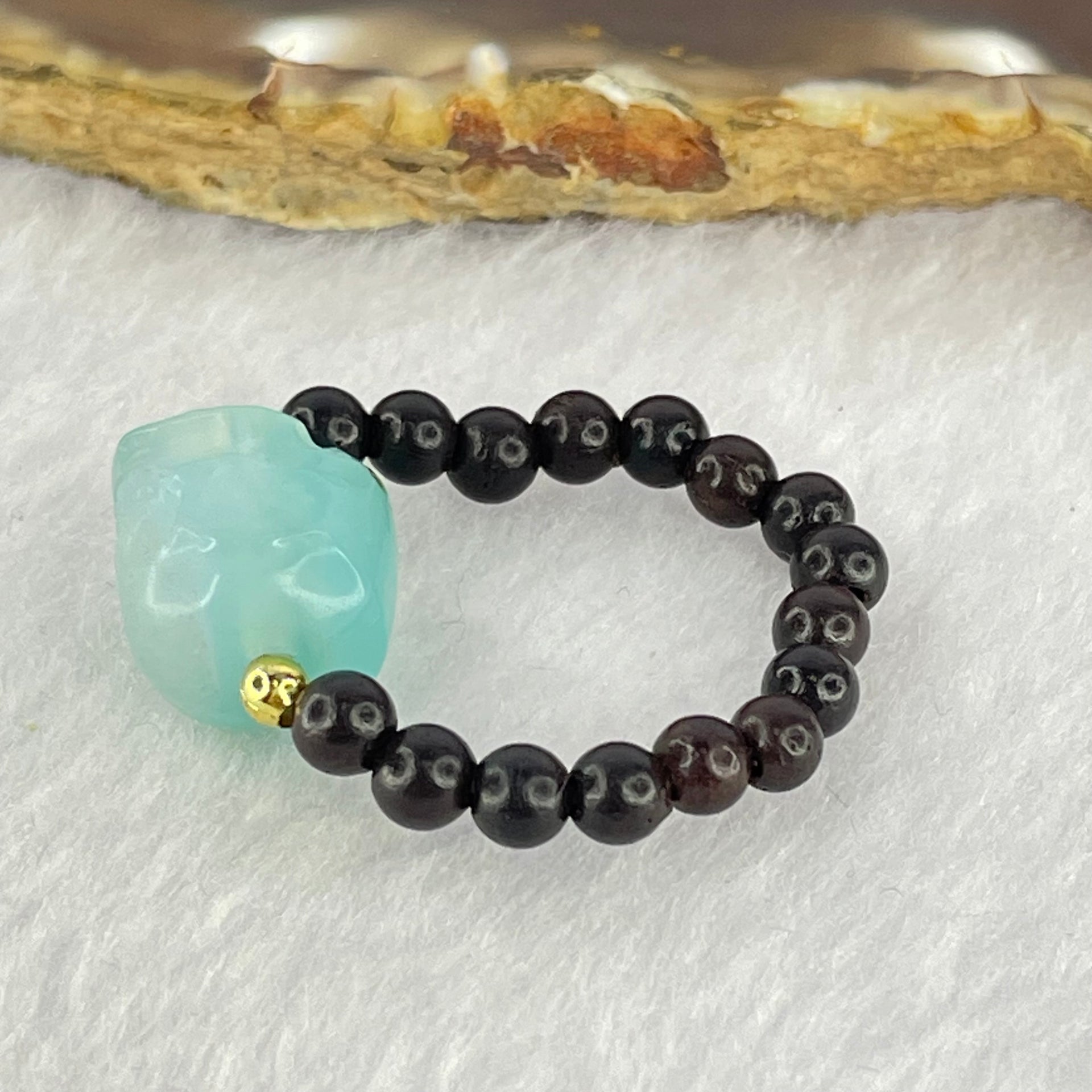 Natural Skull Agate Ring 3.20g 13.4 by 12.2 by 10.6mm, 4.3 by 16mm (Elastic) - Huangs Jadeite and Jewelry Pte Ltd