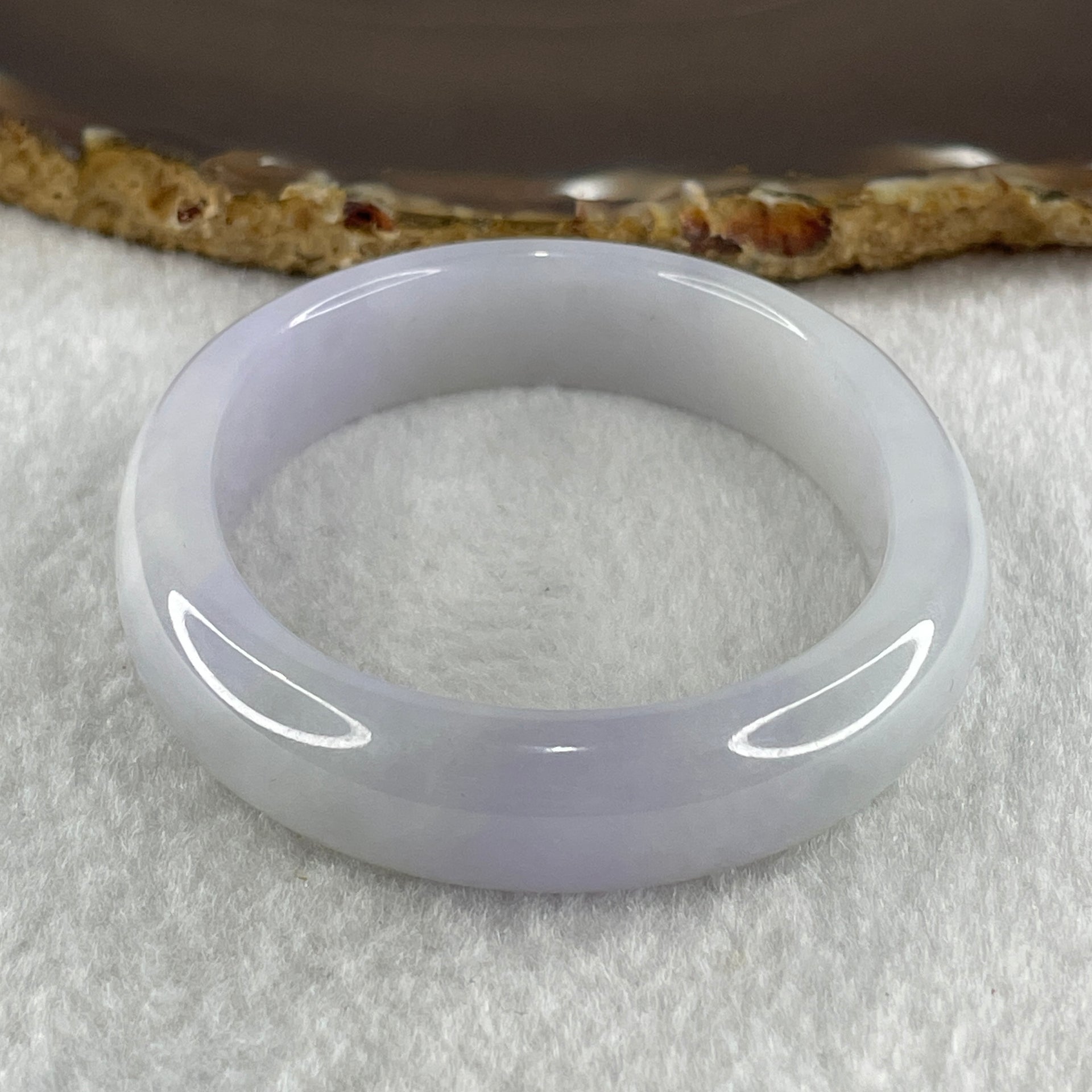 Type A Natural Light Lavender Light Green Jadeite Oval Bangle 44.42g Inner Diameter 55.8mm 12.4 by 7.3mm (Close to Perfect) - Huangs Jadeite and Jewelry Pte Ltd