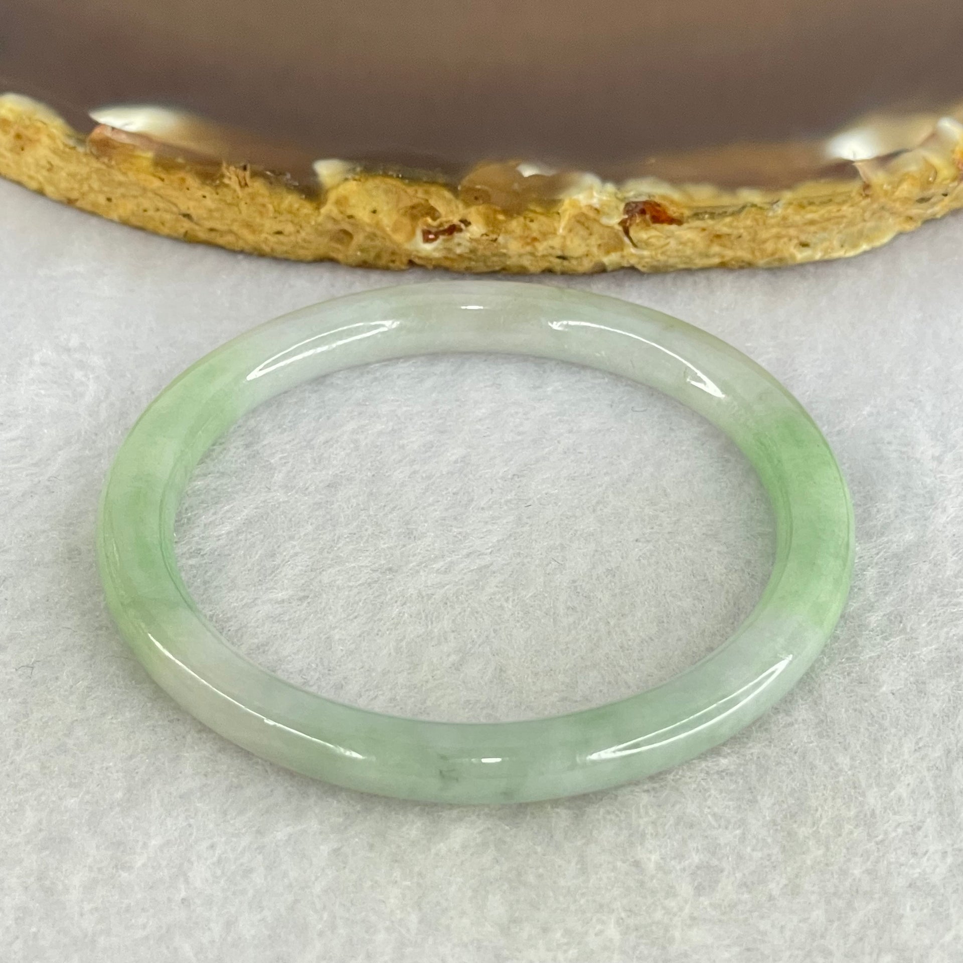 Type A Lavender and Green Jadeite Baby Bangle Internal Diameter 44.4mm 12.38g 5.1 by 5.7mm - Huangs Jadeite and Jewelry Pte Ltd