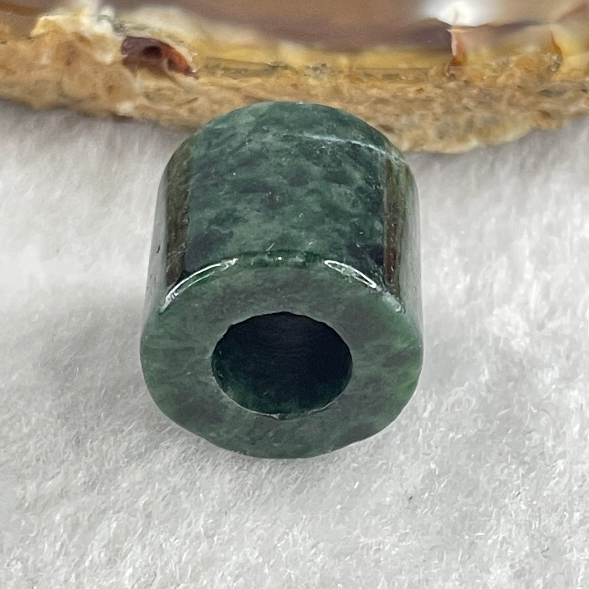 Natural Type A Old Mine Spicy Green Jadeite Lulutong Charm 5.63g 13.6 by 14.7mm (External Rough) - Huangs Jadeite and Jewelry Pte Ltd