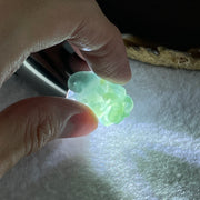 Natural Type A Blueish Green Jadeite 9 Tail Fox Pendant 4.65g 27.6 by 15.3 by 6.0mm - Huangs Jadeite and Jewelry Pte Ltd