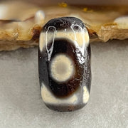 Natural Powerful Tibetan Old Oily Agate 3 Eyes Dzi Bead Heavenly Master (Tian Zhu) 三眼天诛 2.83g 17.4 by 10.1mm - Huangs Jadeite and Jewelry Pte Ltd