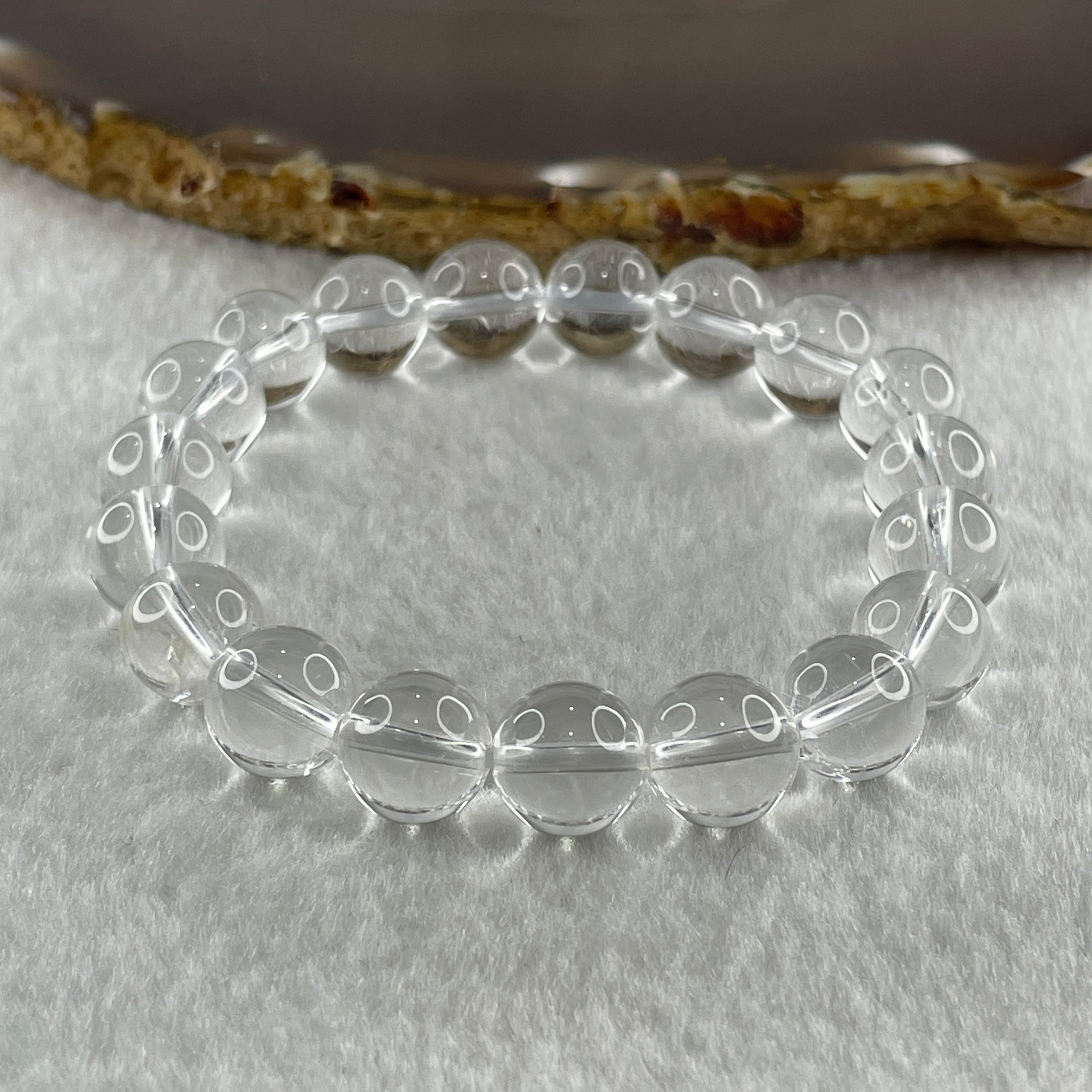 Natural Clear Quartz Beads Bracelet 25.89g 15cm 10.1mm 19 Beads - Huangs Jadeite and Jewelry Pte Ltd