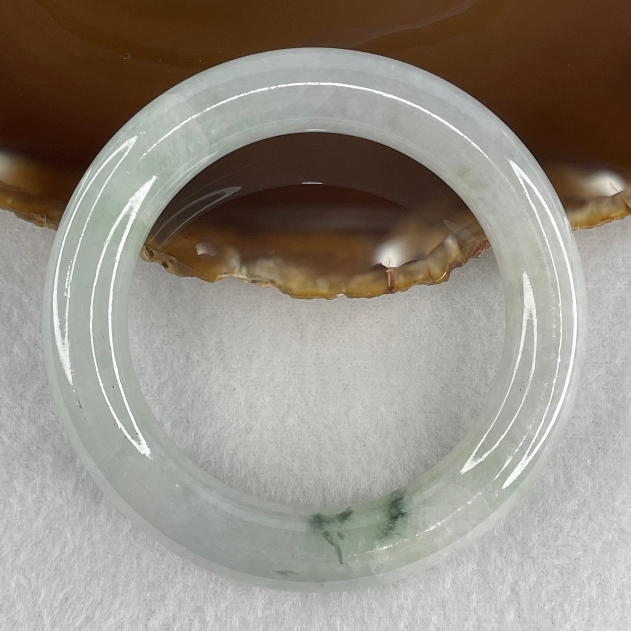 Natural Type A Jelly Light Green with Green Jadeite Full Round Bangle | Untreated Dewy Guo Gao Yuan Bao Fei Cui Bangle (68.82g | Inner Diameter 51.4mm | 11.6 x 11.5mm) (Internal Line)