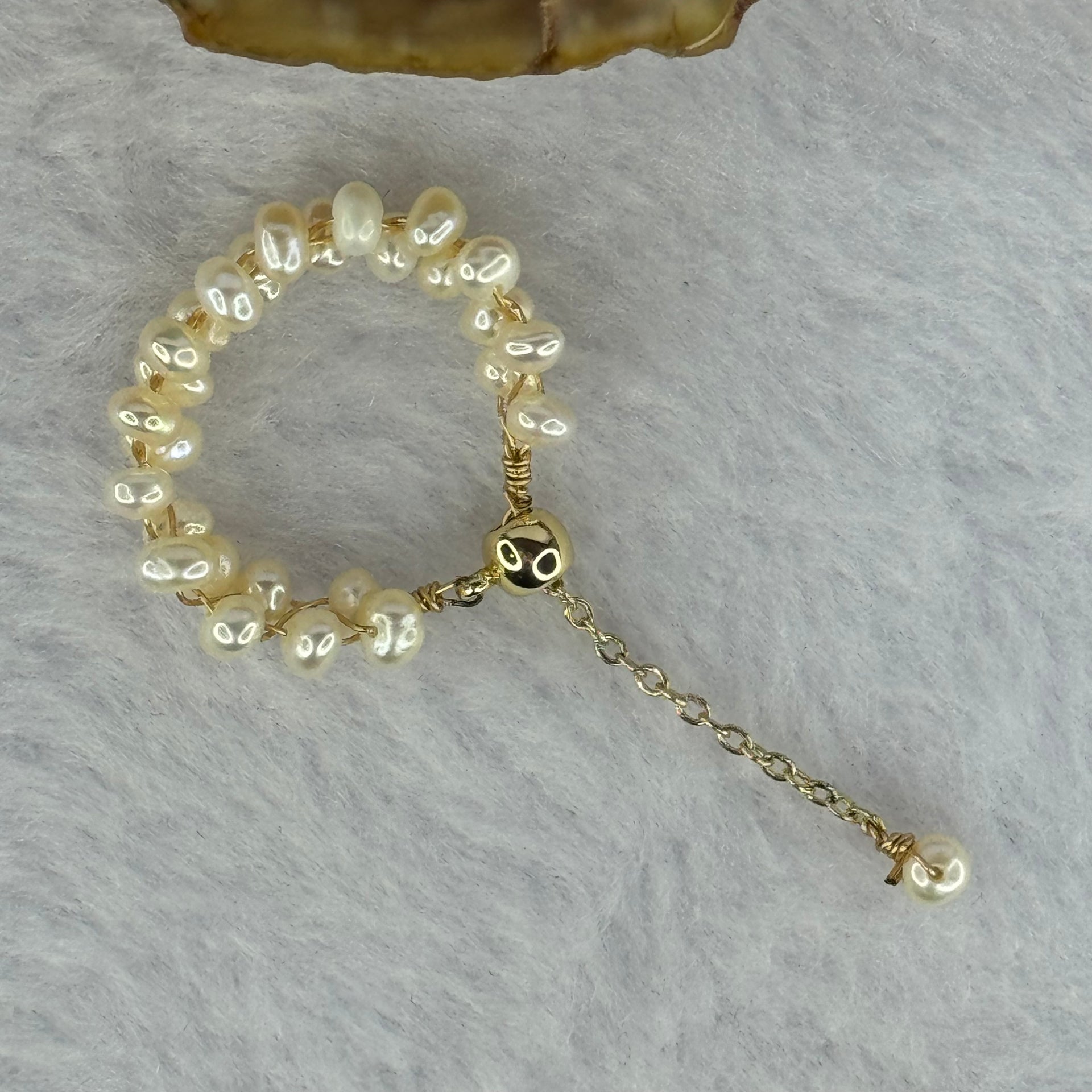 Natural Mini Pink Pearls Ring 1.52g 6.1 by 2.6mm - Huangs Jadeite and Jewelry Pte Ltd
