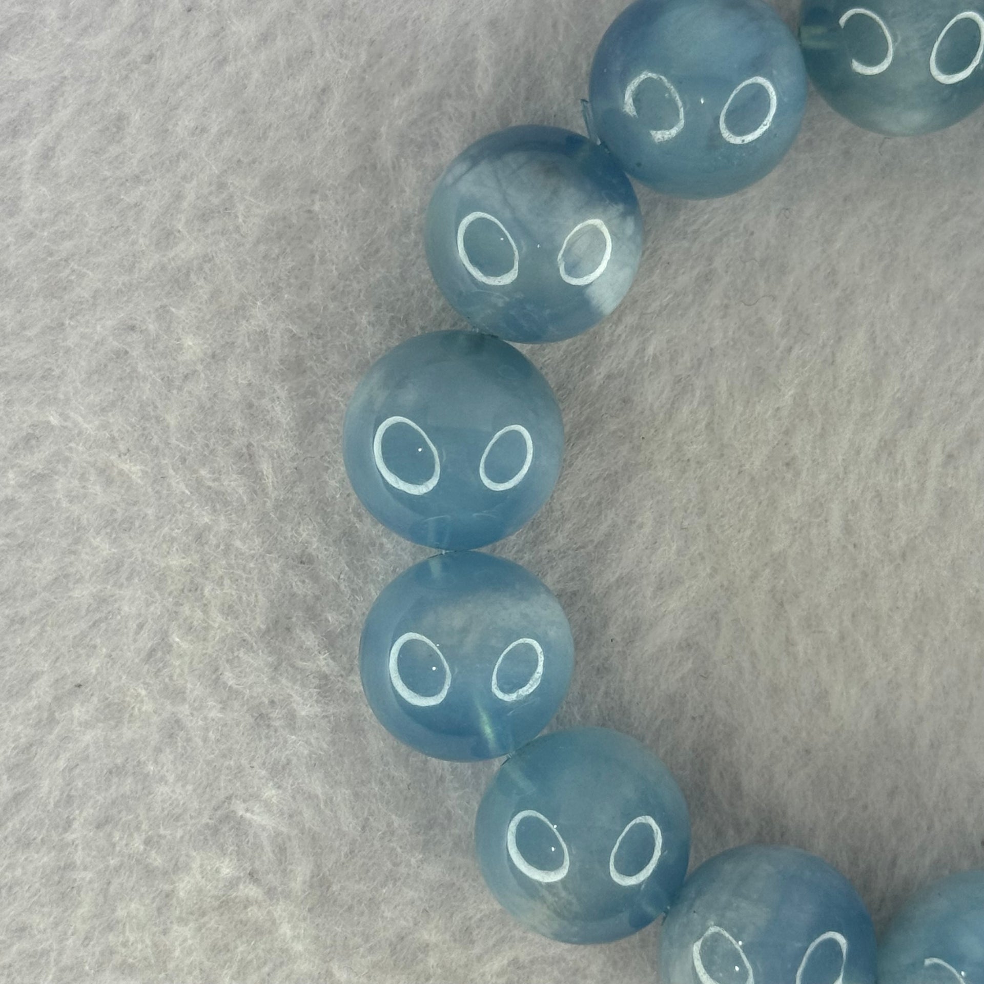 Natural Aquamarine Beads Bracelet 67.80g 18cm 15.3mm 14 Beads - Huangs Jadeite and Jewelry Pte Ltd