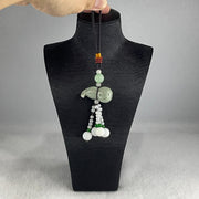 Natural Type A Green Jadeite Hulu Charm 24.96g 33.9 by 17.4mm - Huangs Jadeite and Jewelry Pte Ltd