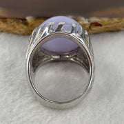 Certified Natural Good Grade Type A Full Lavender Jadeite Ring in S925 Sliver 7.25g 22.5 by 18.5 by 8.5mm US 9.4 HK 21 - Huangs Jadeite and Jewelry Pte Ltd