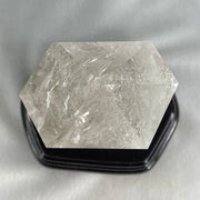 Natural Clear Quartz Tower with Wooden Stand Display 1188.6g 118.0 by 886 by 185.0mm - Huangs Jadeite and Jewelry Pte Ltd