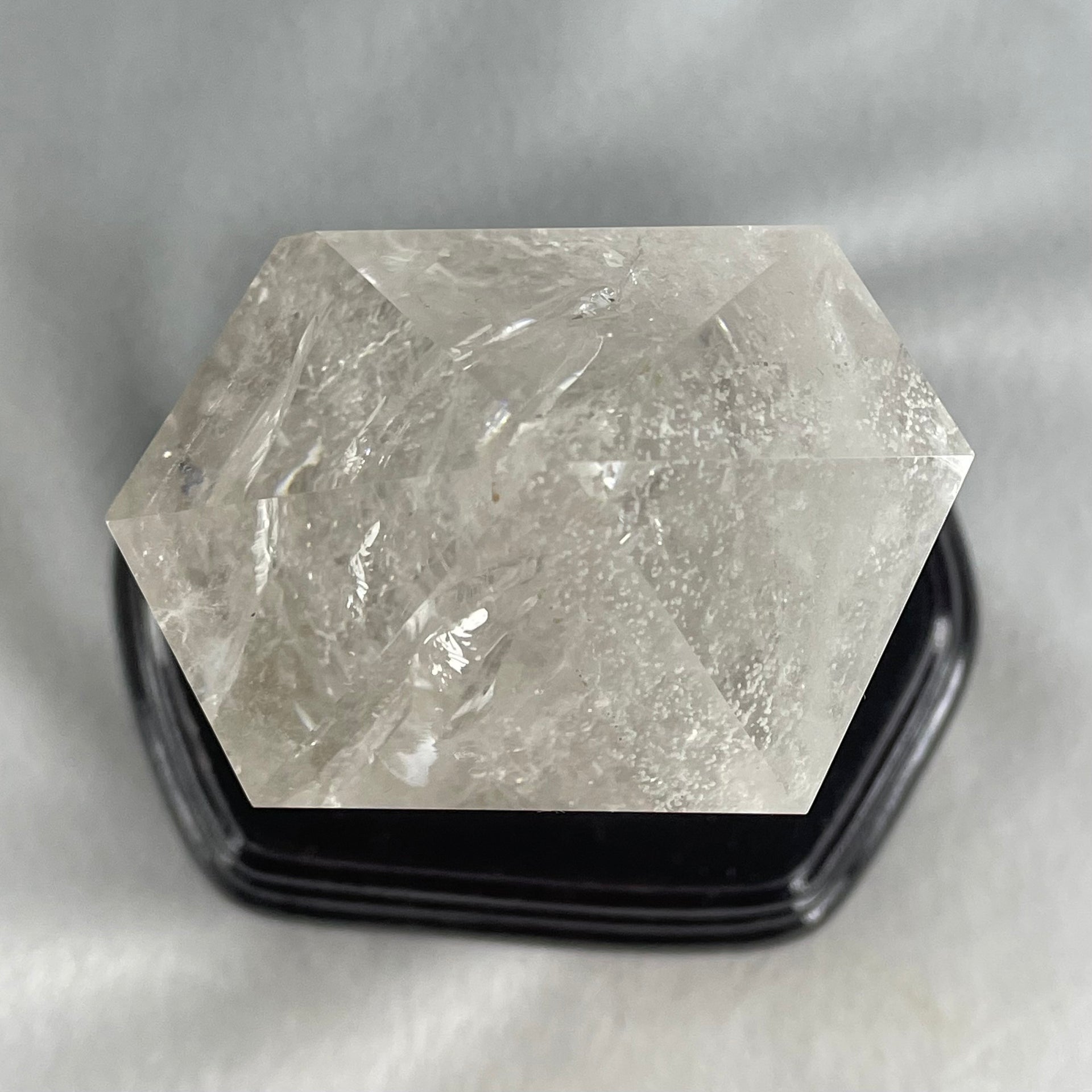 Natural Clear Quartz Tower with Wooden Stand Display 1188.6g 118.0 by 886 by 185.0mm - Huangs Jadeite and Jewelry Pte Ltd