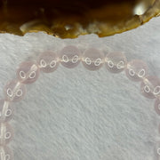 Natural Rose Quartz Beads Bracelet 天然玫瑰石英珠手链 20.54g 16cm 8.9mm 22 Beads - Huangs Jadeite and Jewelry Pte Ltd