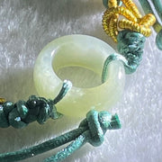 Type A Blueish Green Jadeite Ping An Kou String Bracelet 2.83g 14.4 by 6.3mm - Huangs Jadeite and Jewelry Pte Ltd
