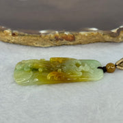 Type A Yellow and Light Green Jadeite Phoenix Pendent 20.73g 50.8 by 24.6 by 7.7mm - Huangs Jadeite and Jewelry Pte Ltd