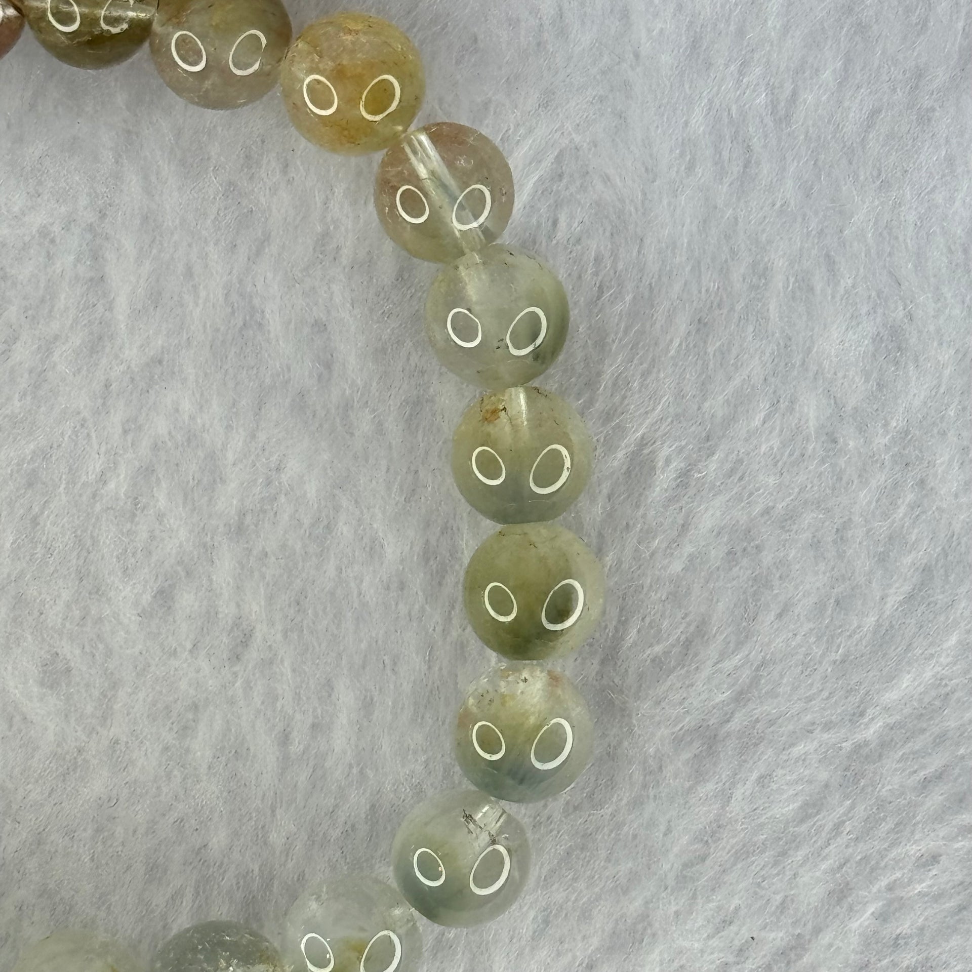 Natural Blue Rabbit Hair Rutilated Quartz Beads Bracelet 22.20g 18cm 8.8mm 26 Beads - Huangs Jadeite and Jewelry Pte Ltd