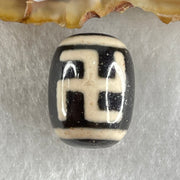 Natural Powerful Tibetan Old Oily Agate 1 Eye With Swastika Dzi Bead (Hotu Dzi) 4.92g 17.4 by 13.4mm - Huangs Jadeite and Jewelry Pte Ltd