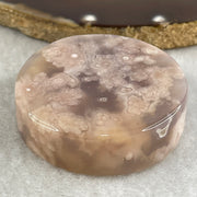 Natural Pink Flower Agate Oval Bangle Set 82.68g Inner Diameter 55.7mm 10.3 by 6.8mm (Very Very Slight External Rough) - Huangs Jadeite and Jewelry Pte Ltd