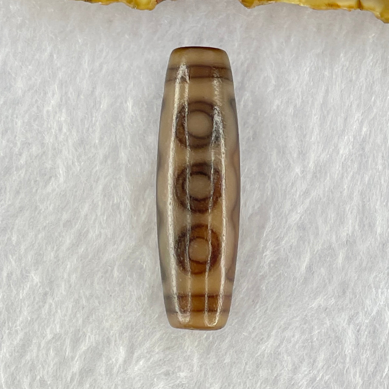 Natural Powerful Tibetan Old Oily Agate 5 Eyes Dzi Bead Heavenly Master (Tian Zhu) 五眼天诛 7.57g 38.7 by 11.5mm - Huangs Jadeite and Jewelry Pte Ltd